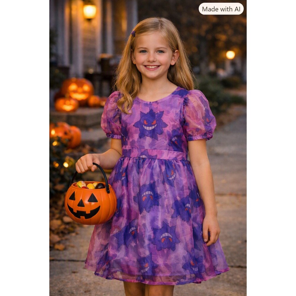Pokémon Gengar Halloween Costume Dress – Girls 10/12